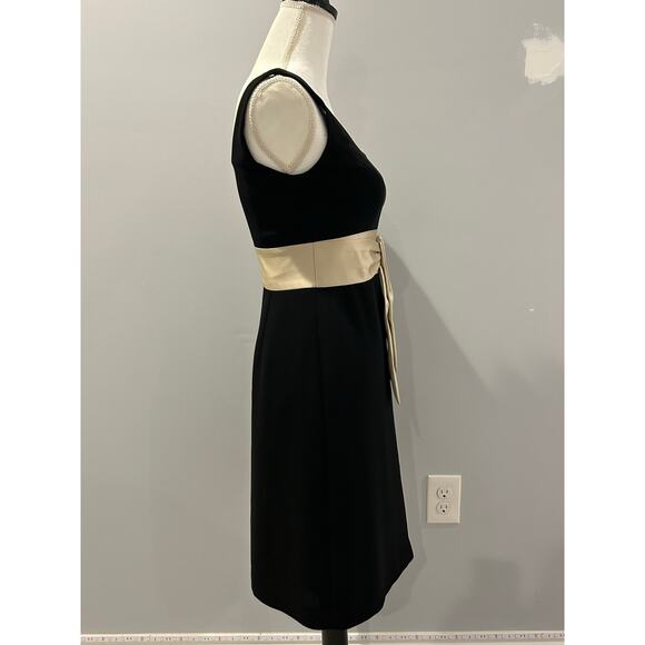 Ann Taylor Cocktail Holiday Little Black Dress with Satin Bow waist. Size 0 - Picture 3 of 6